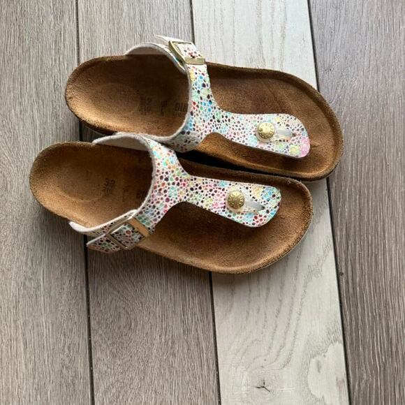 White and multi coloured birkenstock arizona - Picture 5 of 5